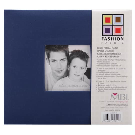MBI&#xAE; Blue Fashion Fabric Post Bound Album with Window